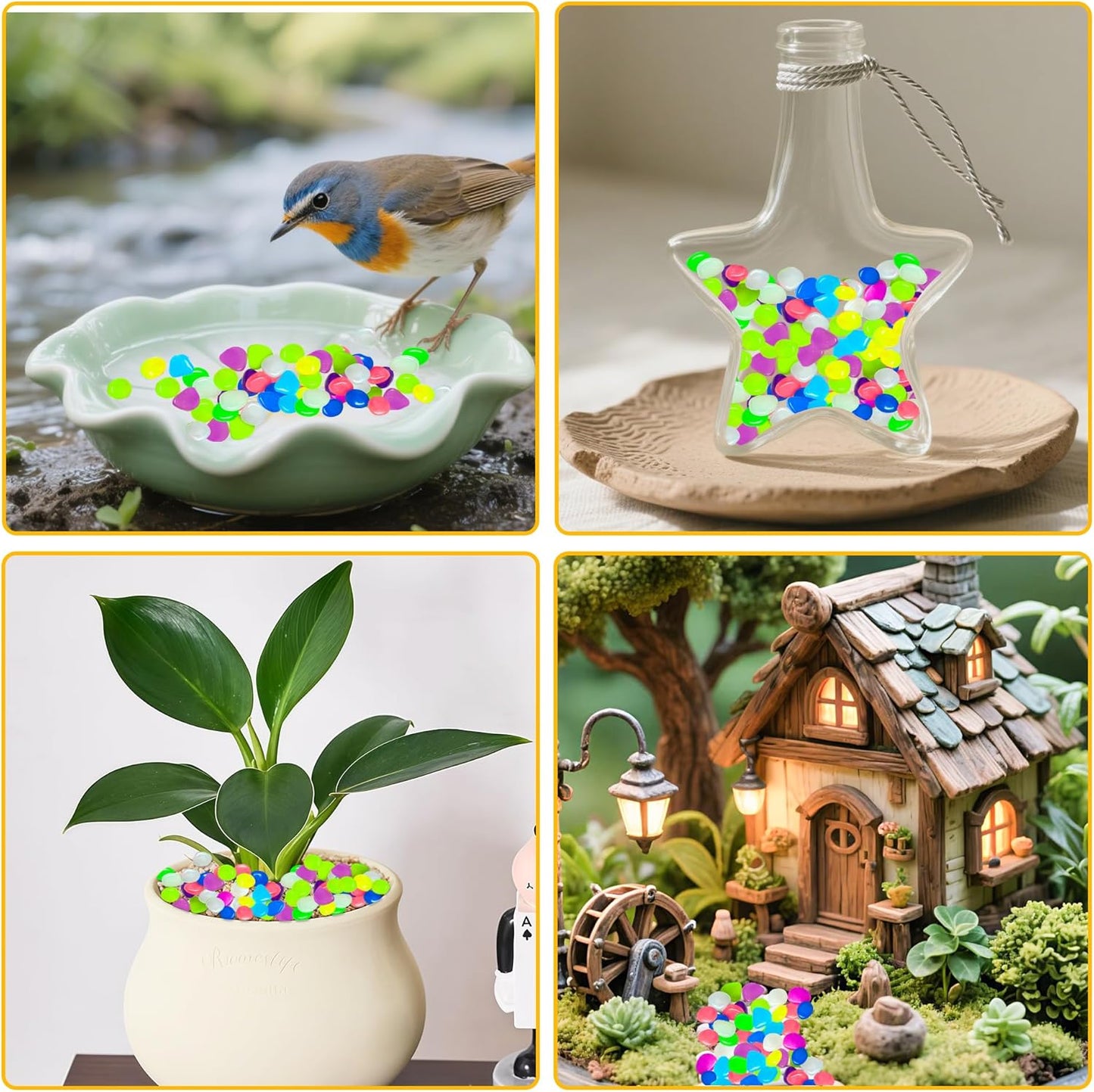 Glow in The Dark Fish Tank Rocks,Glowing Rocks Stones Resin Glow in Dark Pebbles for Outdoor Garden, Fish Tank, Aquarium, Landscaping,Driveway Decoration,Multi 11 oz