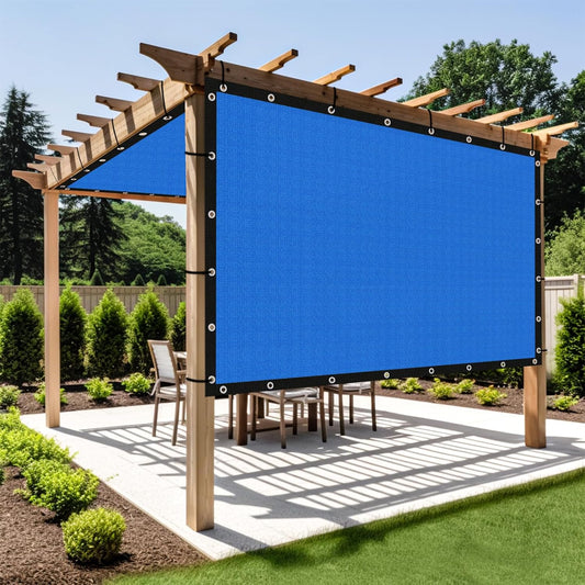 Shade&Beyond Customized Size 90% Sun Shade Cloth with Grommets, 7' X 16' Pergola Shade Cover Canopy, Mesh Tarp Sun Screens for Patio, Outdoor, Garden, Backyard GN01, Blue