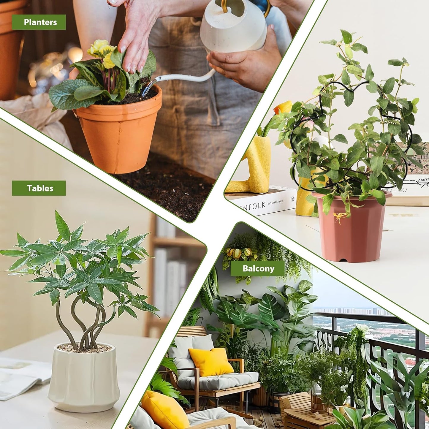 2 Pack Plant Trellis Indoor, 11.2" W x 13.7" H Small Trellis for Potted Plants, Decorative Trellis for Climbing Plants Indoor, Ideal for Vines on Tabletops, Balconies, Gardens and Lawns, Flower-Shaped