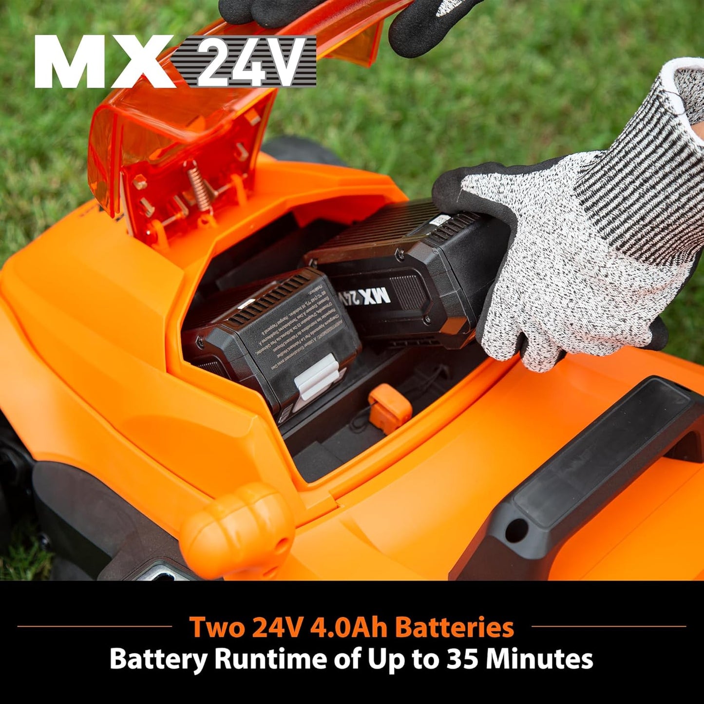 LawnMaster CLMF4815E 48V MAX* 15-inch Brushless Cordless Mower with 2X24V MAX* 4.0Ah Battery and a Dual Charger