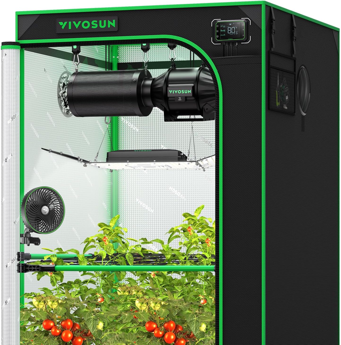 VIVOSUN GIY Plus Smart Grow Tent Kit, 3x3ft 3-Plant System, WiFi-Integrated Automatic Grow System with 2000D Mylar Grow Tent, Full-Spectrum Programmable Grow Light, Enhanced Ventilation & Circulation