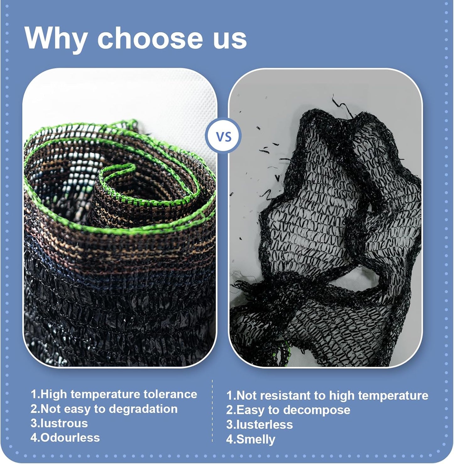 LOVE STORY 10x10FT 55% Black Shade Cloth Sun Shade Net UV Resistant Mesh Tarp Plant Cover Sunblock Net for Garden,Greenhouse,Vegetables,Flowers