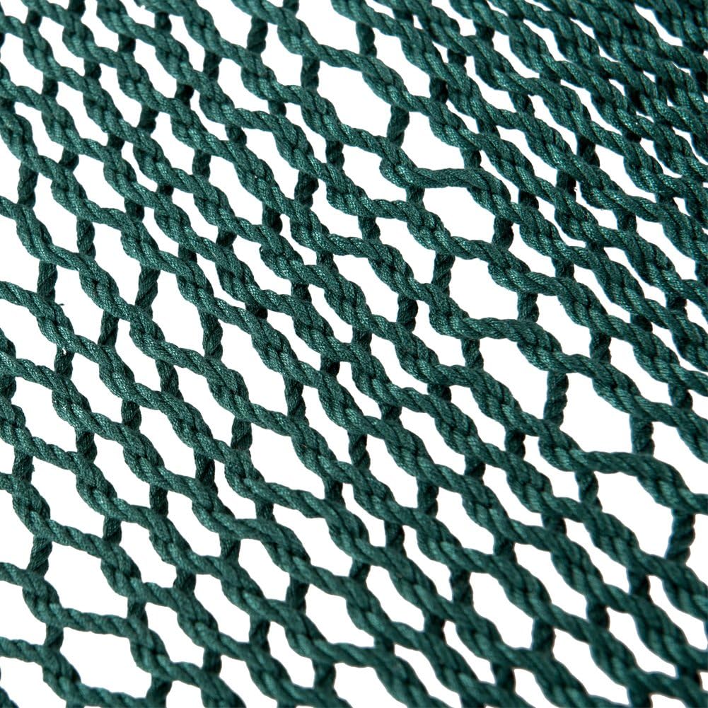 Lazy Daze Hammocks 10.5 FT Double 2 Person Caribbean Rope Hammock, Hand Woven Polyester Hammock with Spreader Bars, for Outside Outdoor Backyard Patio Poolside,450 LBS Capacity, Green