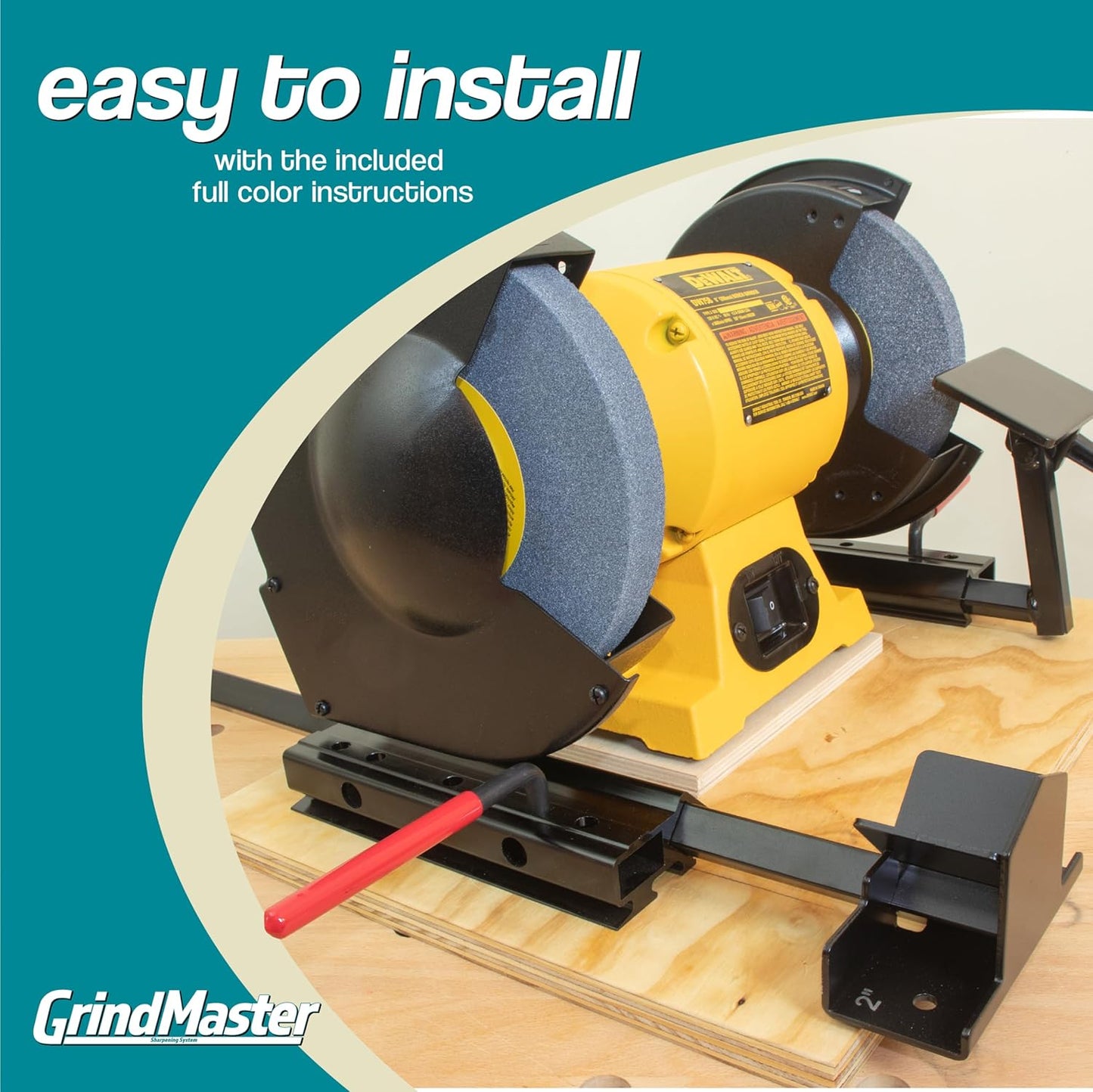 GrindMaster Lathe Tool Sharpening Jig with Quad Setup, Multi-Grind Jig and Two Setup Blocks (for 6" Grinders)