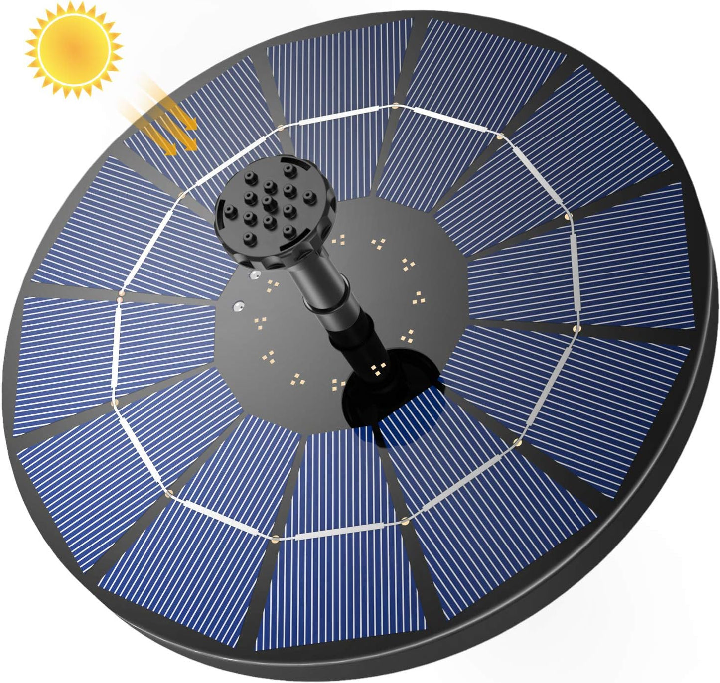 AISITIN Solar Fountain with 3.5 W Solar Panel, 1500 mAh Battery - 6 Effects for Pool, Fish Pond, Bird Bath, Garden