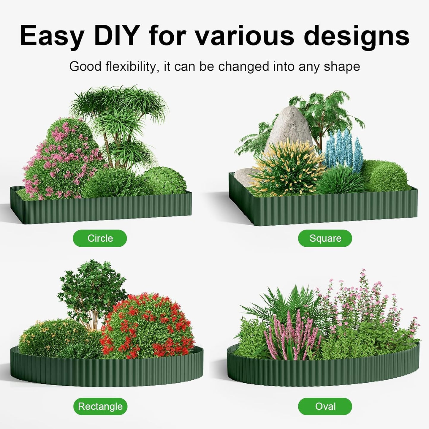 Land Guard Corrugated Metal Garden Edging, 12"×100Ft Steel Landscape Edging, Corrugated Metal Yard Edging Borders, Steel Edging for Landscaping, Garden Fence, Lawn, Flower Bed (Olive-Green)