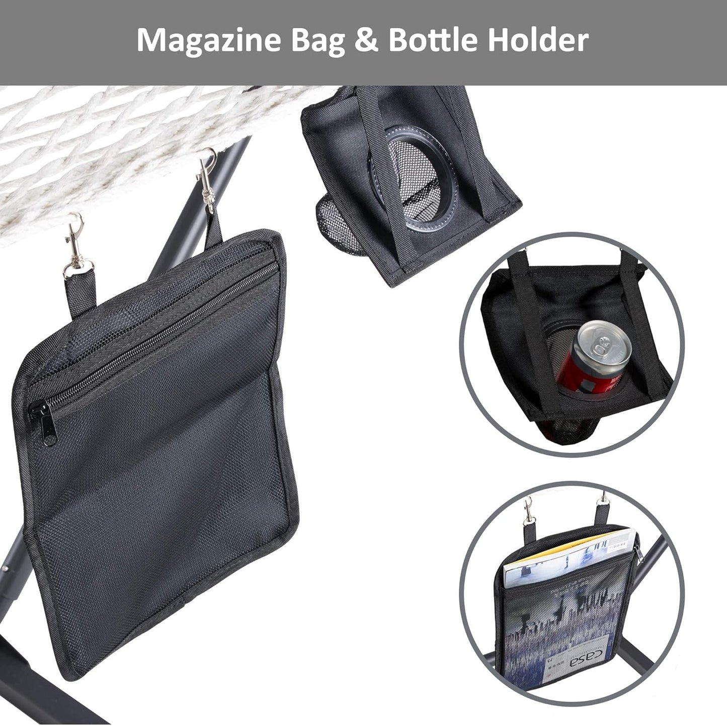 SUNCREAT Two Person Hammock with Stand, Heavy Duty Backyard Hammock and Stand, Navy Drops