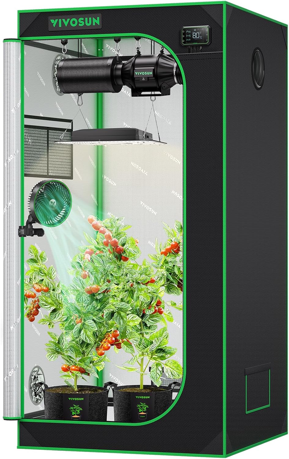 VIVOSUN S276 32"x32"x63" Grow Tent, High Reflective Mylar with Observation Window and Floor Tray for Hydroponics Indoor Plant for VS1500