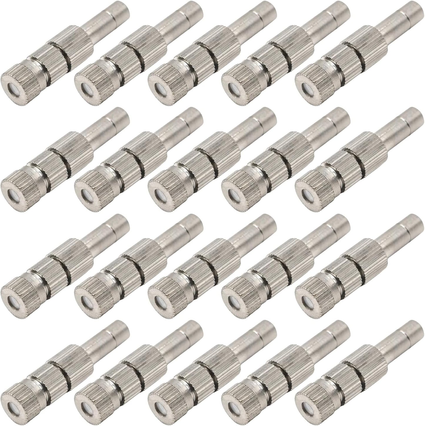 20pcs 6mm Brass Mister Nozzles with Filter, 0.016"/0.4mm Orifice Misting Nozzles for Outdoor Cooling System, Landscaping, Air Humidification, Greenhouse Irrigation