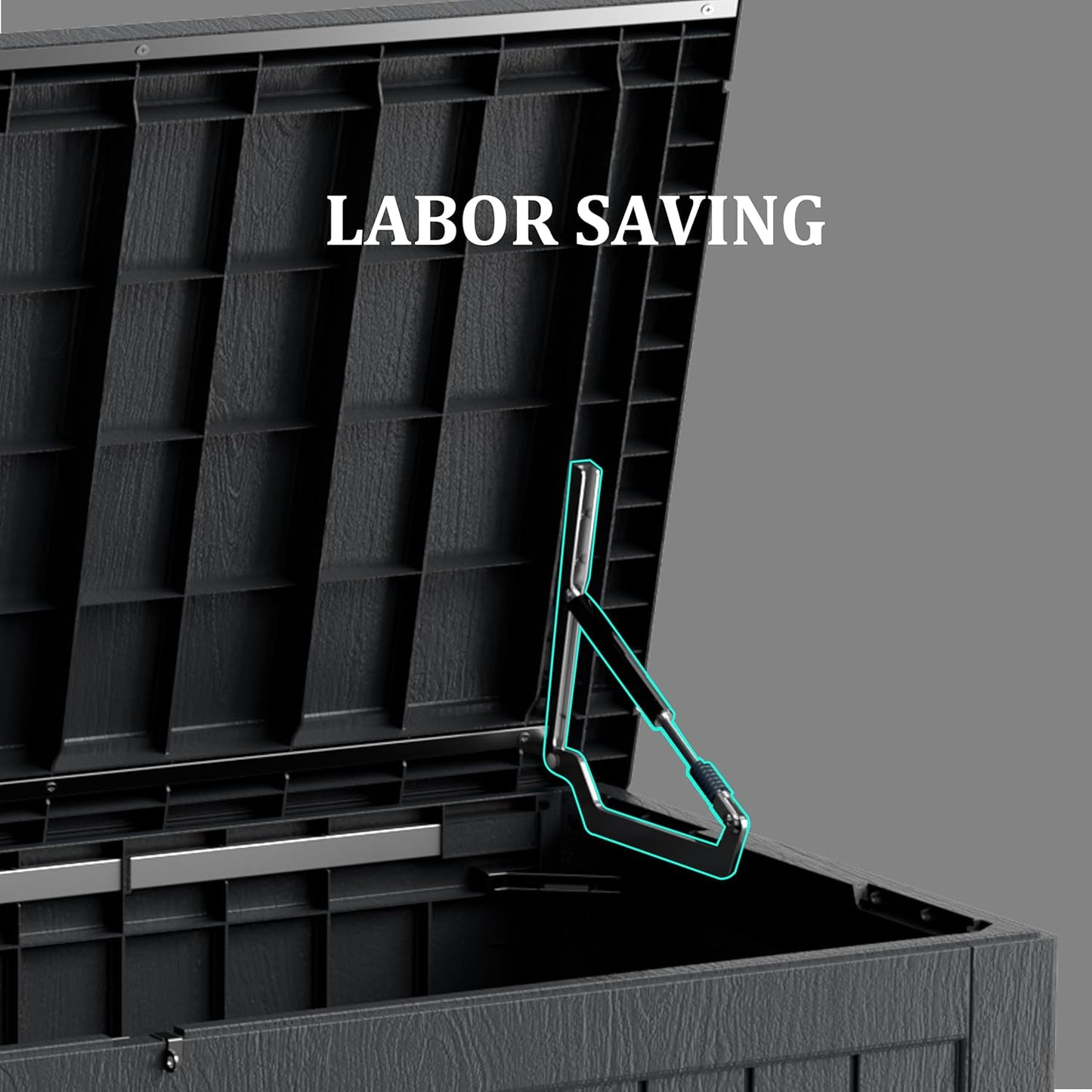 Heavy-Duty 270 Gallon Waterproof Deck Storage Box, Outdoor Storage for Garden & Patio, Lockable Resin Storage Chest for Pool Accessories, UV-Resistant, Onyx Black