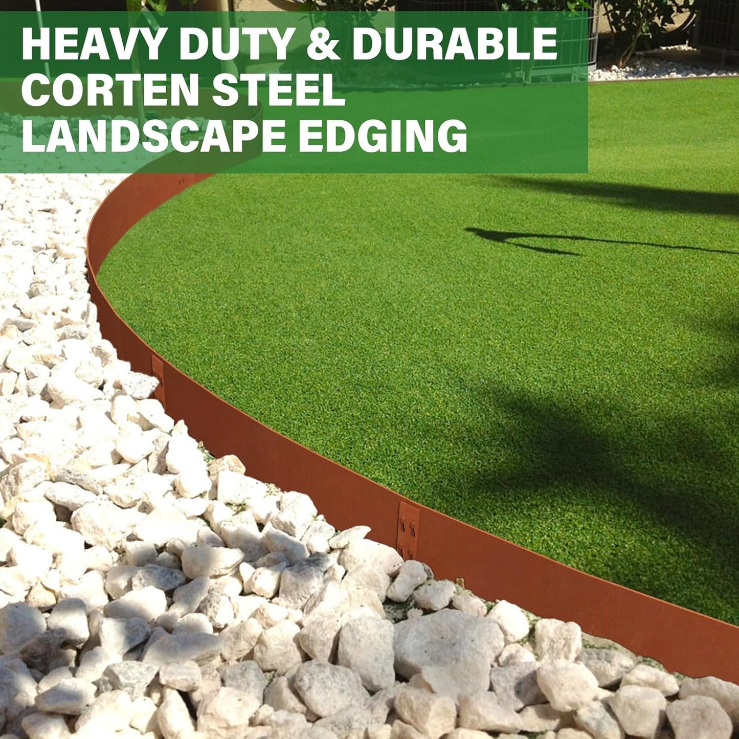 Cor Ten Steel Landscape Edging 6" H x 40" L, 6 Pack Heavy Duty Metal Garden Edging, 20Ft Pre-Rustyed Steel Edging, Bendable Metal Edging for Landscaping, Yard, Tree, Flower Bed