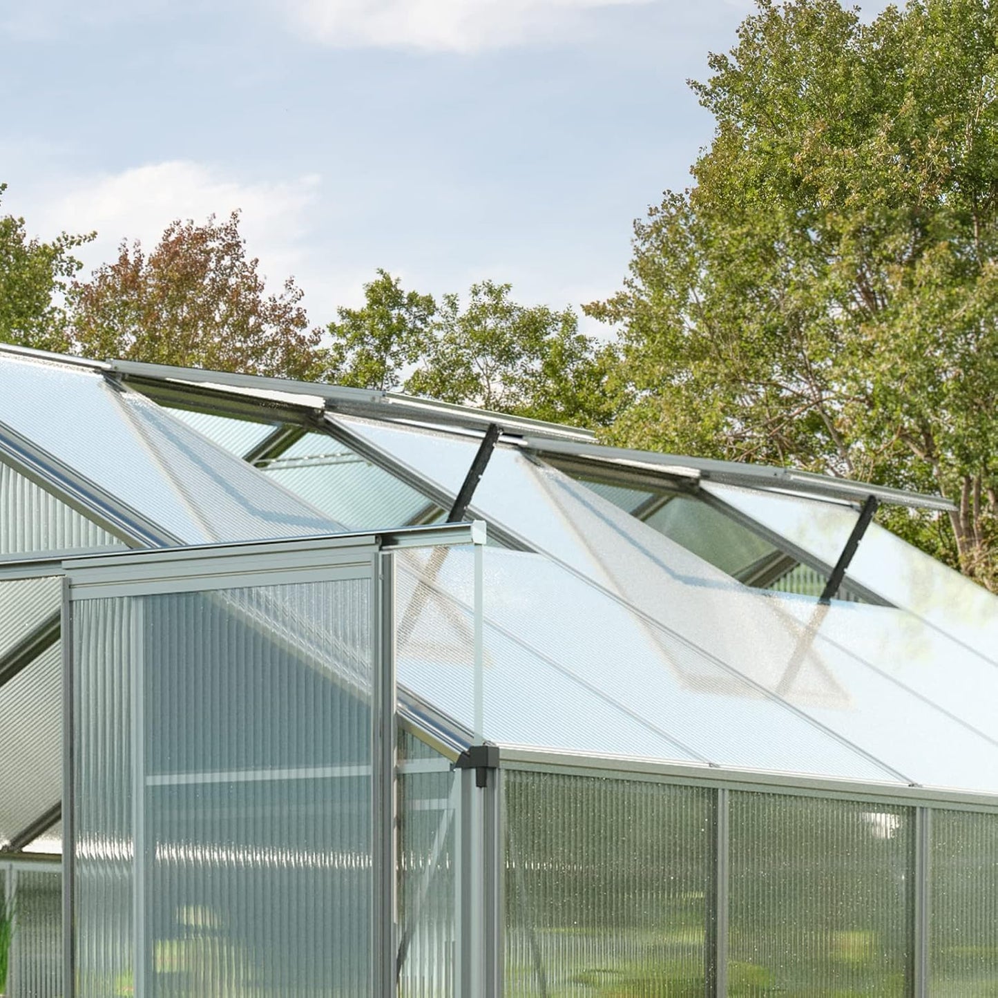 Greenhouse Topas 2 Aluminum Frame 7.4 x 4.4 ft with Approx. 6 mm Polycarbonate Panels