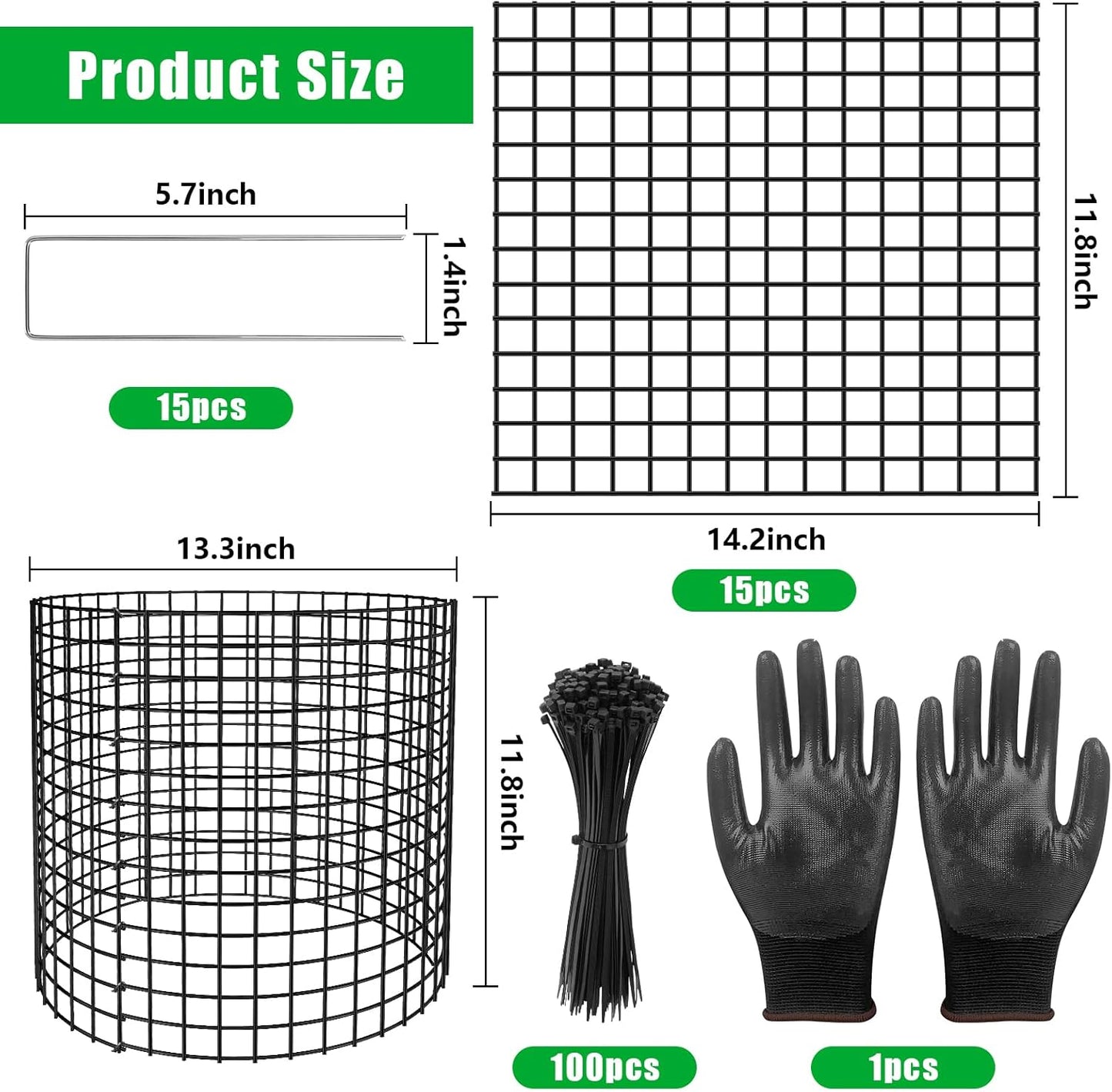 5 Pack Plant Protector from Animals, 13x12 inch Wire Plant Cages Mesh Plant Cage Garden Plant Protector, Sturdy Bunny Barricades Chicken Wire Cloche Plant Protectors for Keeping Bunny Animals Out