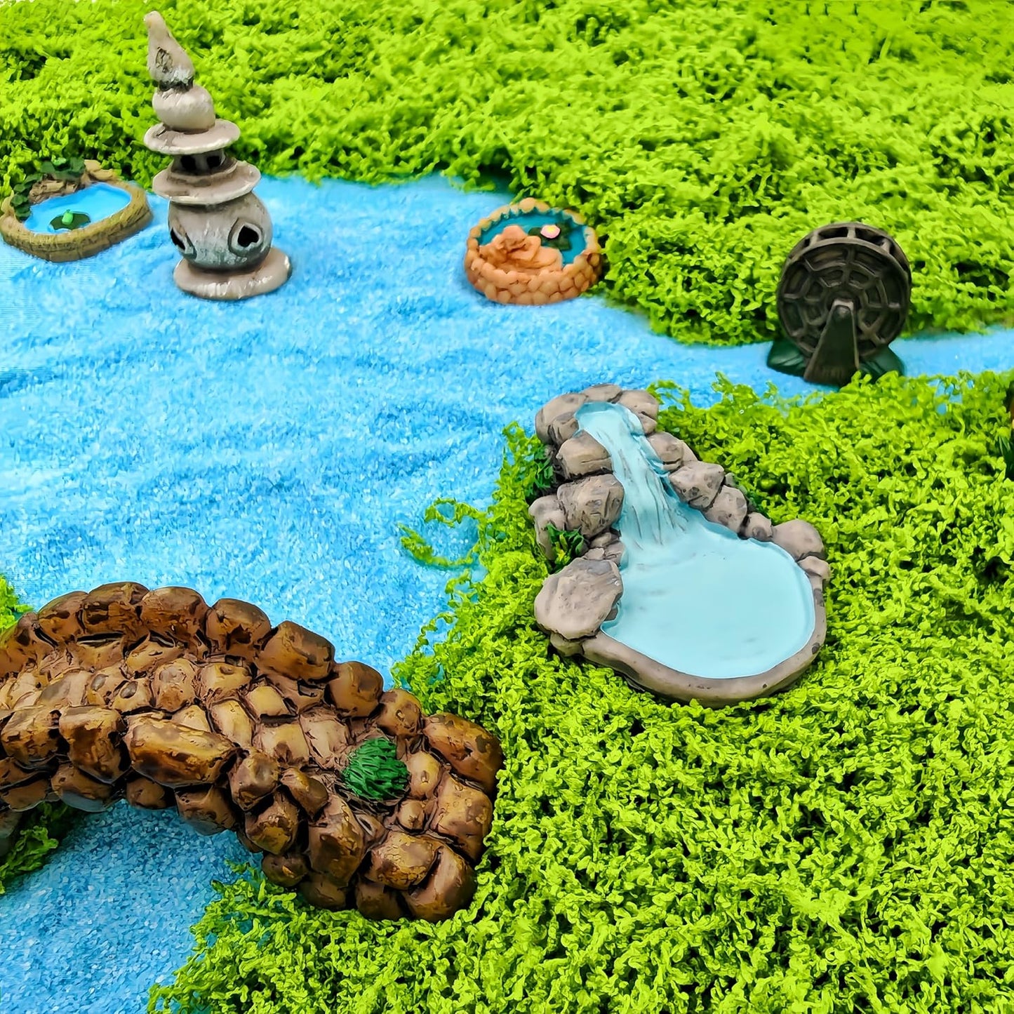 Miniature Garden Accessories - 12PCS Micro Landscape Ornaments with Pond, Lighthouse, Bridge,Realistic Resin Decor for DIY Crafts, Gift for Plant & Home Decor Lovers (Classic Garden Style)