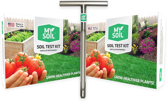 MySoil Test Kit PRO Pack, Unlock Your Lawn & Garden Potential, Complete & Accurate Nutrient and pH Analysis with Recommendations Tailored to Your Soil and Plant Needs | 2 Test Kits + 1 Soil Probe