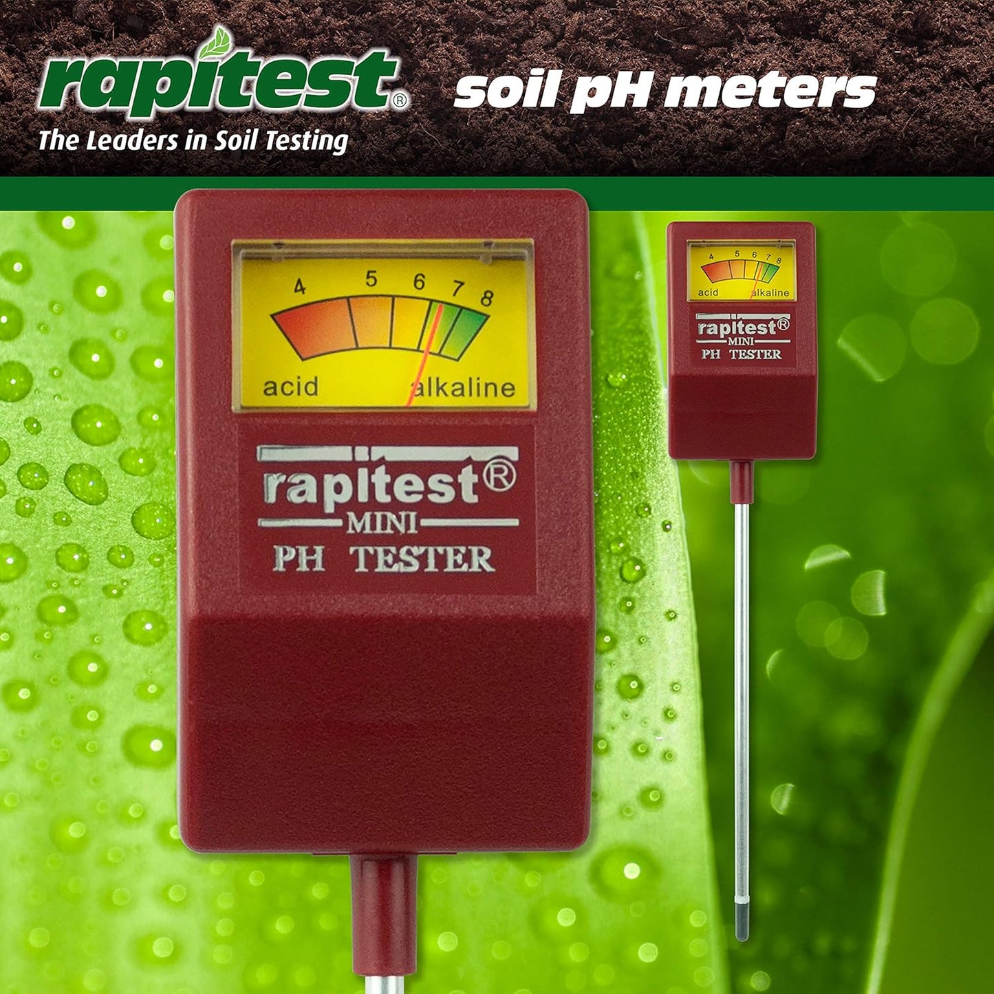 Luster Leaf 716753 Soil pH Tester 1815 Rapitest Mini, Steel