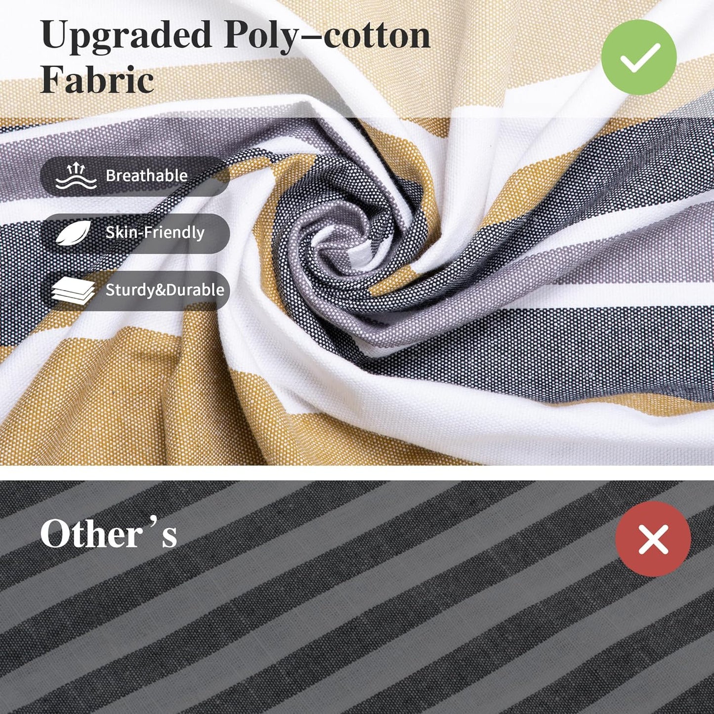 SUNCREAT Large Hammock for Tree, Outdoor Tree Fabric Hammock Only, Coffee Stripes