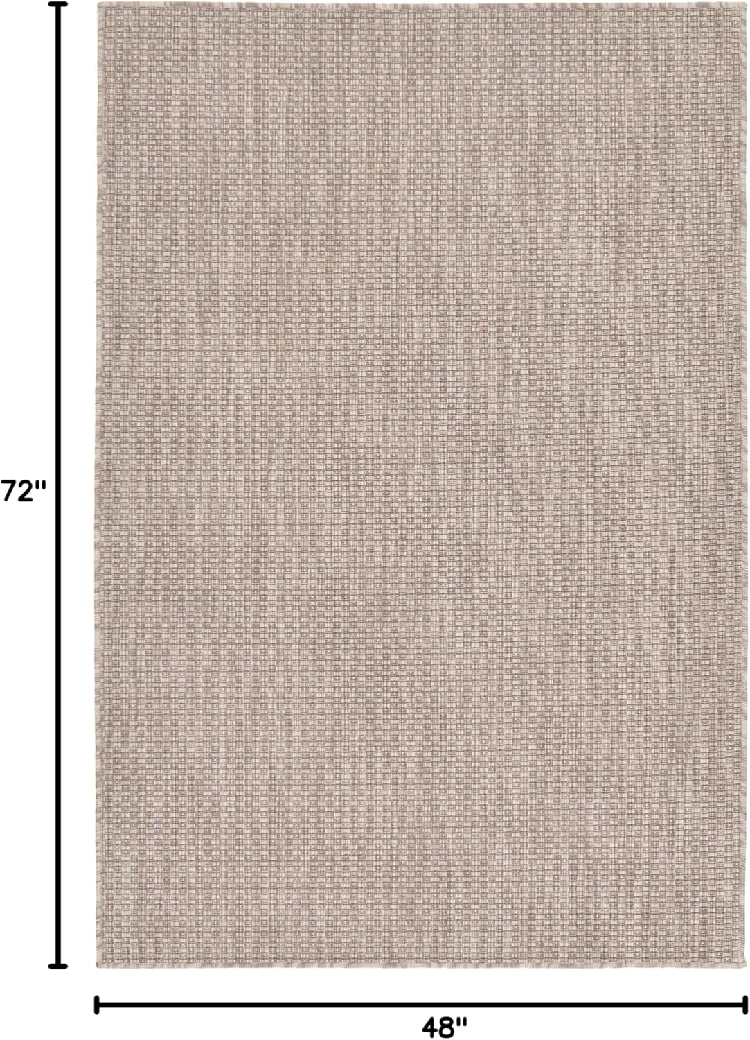 Unique Loom Collection Casual Transitional Solid Heathered Indoor/Outdoor Flatweave Area Rug (4' 1" x 6' 1" Rectangle, Beige/Ivory)