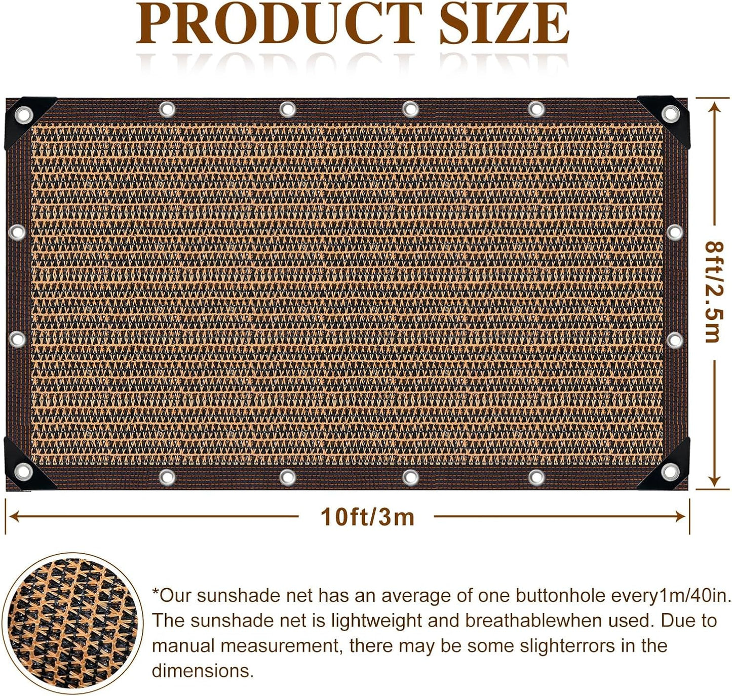 Shade Cloth for Garden,80% Mesh Tarp with Grommets Shade Cloth for Greenhouse,Patio,Vegetables,Plants Cover and Chicken Coops,Coffee Shade Net for Outdoor Garden