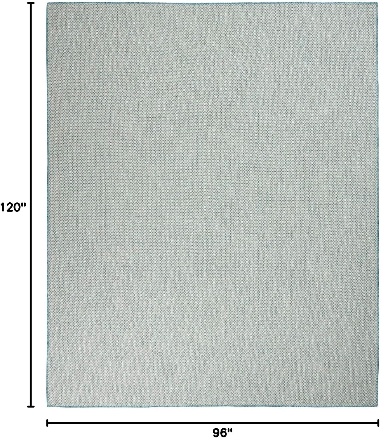 Nourison Courtyard Indoor/Outdoor Ivory Aqua 8' x 10' Area Rug, Geometric, Easy Cleaning, Non Shedding, Bed Room, Living Room, Dining Room, Deck, Patio, Backyard (8x10)