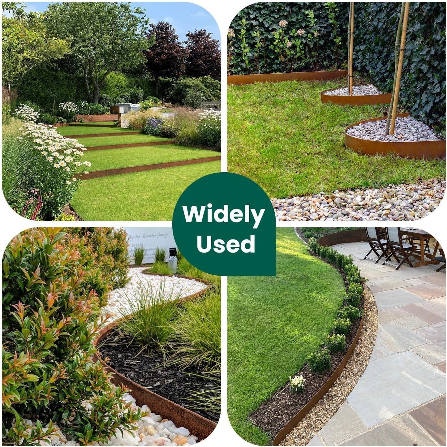 Corten Steel Edging Steel Landscape Edging Metal Garden Edging 8 Inch Metal Landscape Edging Landscaping Rusted 40 Inch Strips Patina 6 pcs Edge for Yard Lawn Outdoor by GZGNEEVL