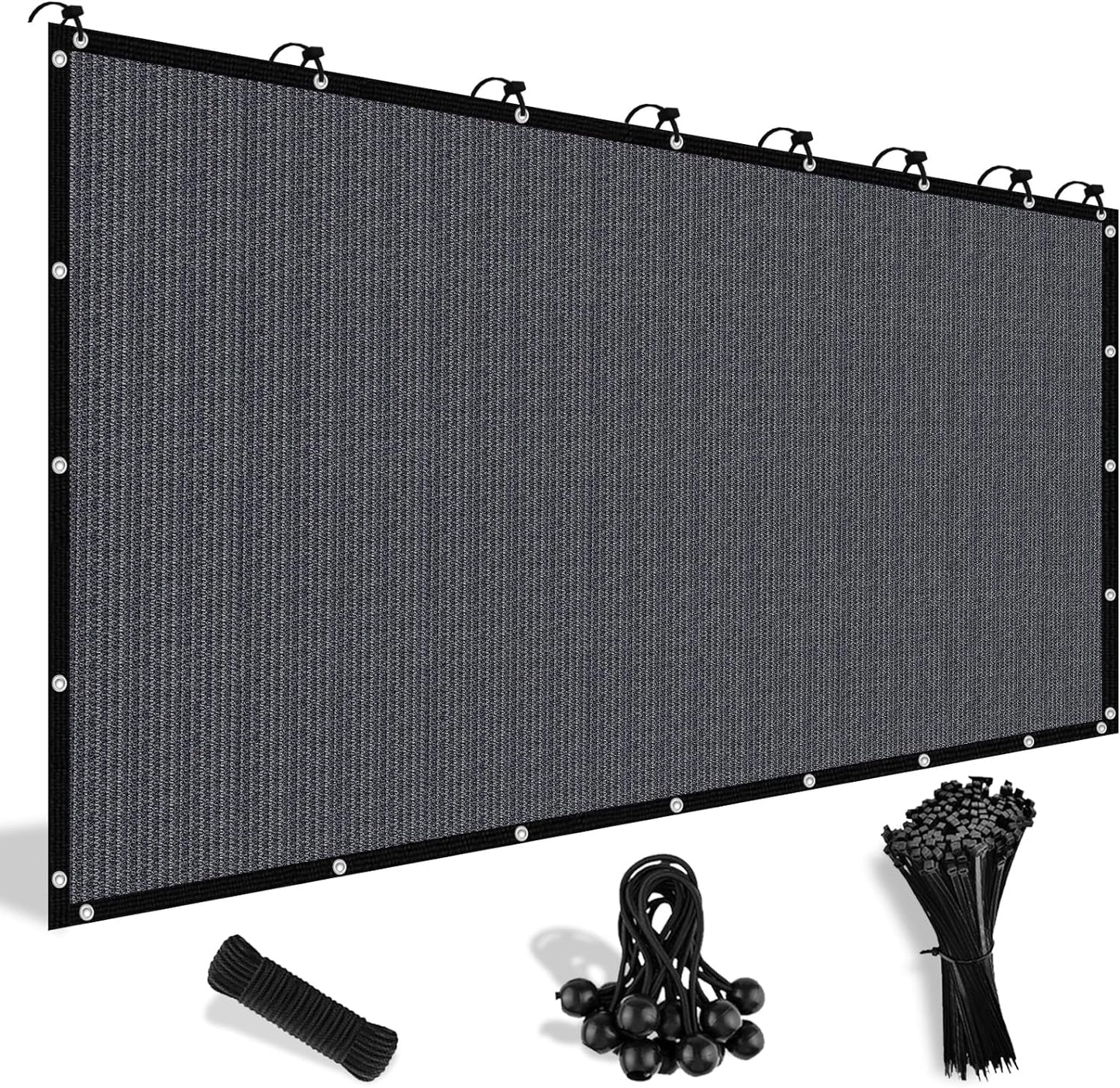 Shade&Beyond 90% Sun Shade Cloth with Grommets, 8' X 16' Pergola Shade Cover Canopy, Mesh Tarp Sun Screens for Patio, Outdoor, Garden, Backyard, Blue Gray