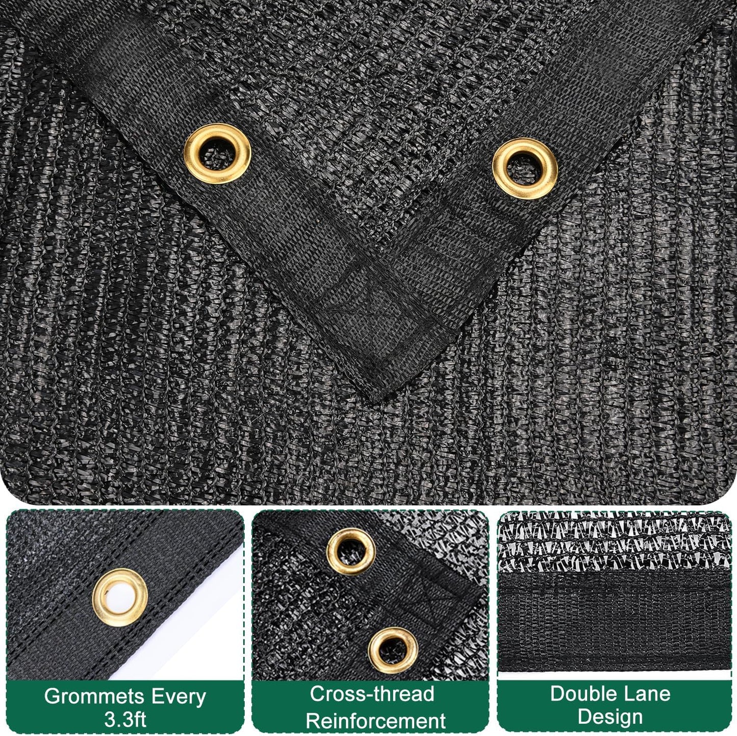 Kesfitt Garden 40% Shade Cloth, Resistant Sun Shade Net 20x20FT Mesh Tarp with HDPE Material and Reinforced Grommets Shade Trap for Greenhouse, Plant, Pergola, and Backyard Patio Sunshade