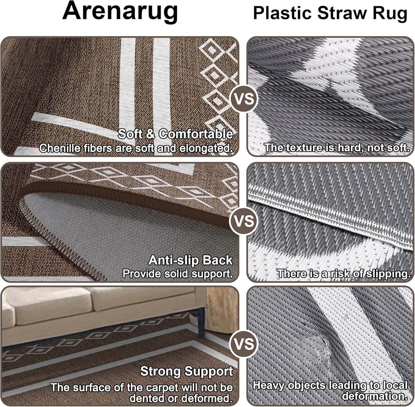 Outdoor Patio Rug, Outside Rectangular Carpet, Moroccan Geometric Rugs, Washable Large Indoor Outdoor Rug 8x10 Mats for RV, Picnic, Backyard, Deck, Balcony, Porch, Beach