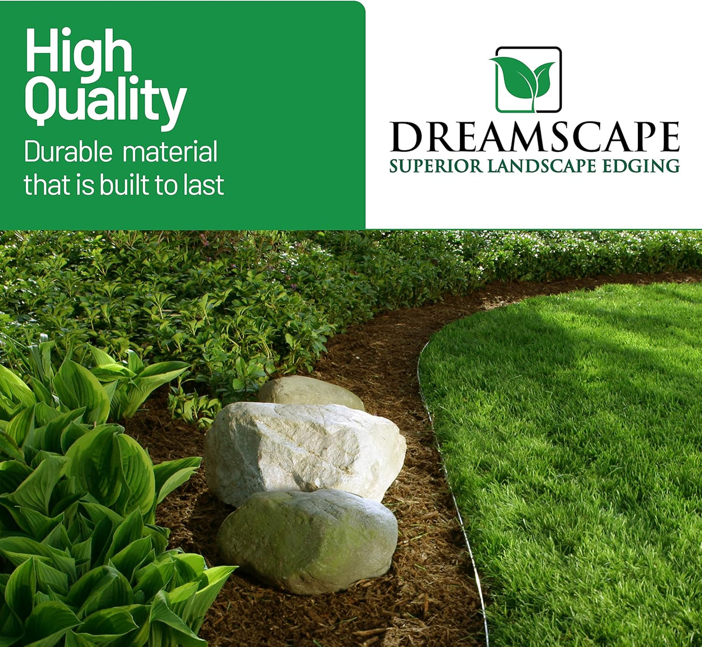 Dreamscape YardEdge Aluminum Landscape Edging - 8 Strips, 6ft Each (48ft Total), Black Duraflex Paint - Professional Quality Landscaping Border, Metal Divider for Lawn, Garden, Flowerbed