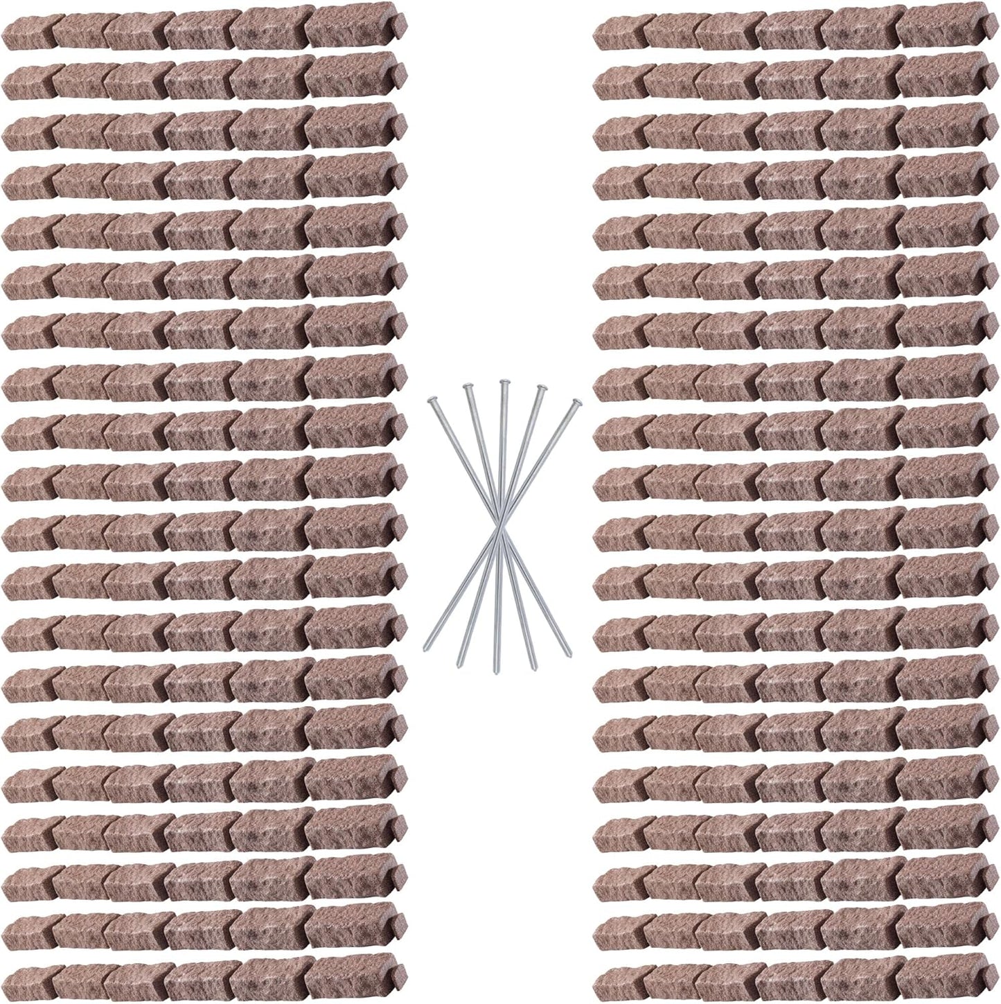 Beuta Landscape Edging | Garden Edging Border | Faux Stone Bricks for Lawn edging, Flower beds, Pathways & Yard Edging– 40 Packs | Each Section Has 6 Bricks 48"L x 4"W x 2.25"H |120 Spikes|Cobblestone