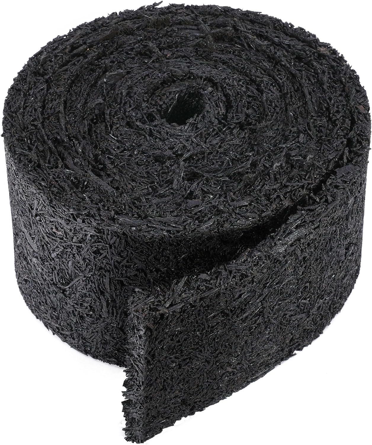 140" x 5.5" Rubber Mulch Roll for Landscaping-Permanent Garden Mulch Barrier-Recycled Rubber Mulch Mat Roll for Plants, Vegetables, and Flowers (Black)