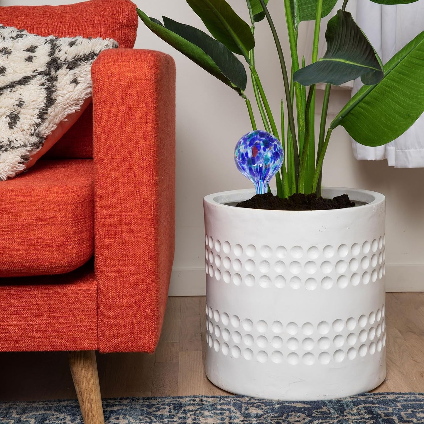 Blazin Indoor Plant Watering Globes | Automatic Self Water Bulbs | Aqua Water Globe | Decorative Hand-Blown Glass | 4pc Deluxe Set (Large)