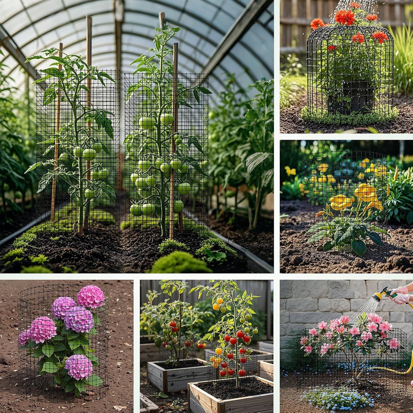 9 PCS Plant Protectors from Animals,12x12 Inch Heavy Duty Metal Plant Cages, Garden Cage to Keep Animals Out, Garden Wire Mesh Protection from Rabbit Chicken Squirrel Tree, Vegetables, Flowers