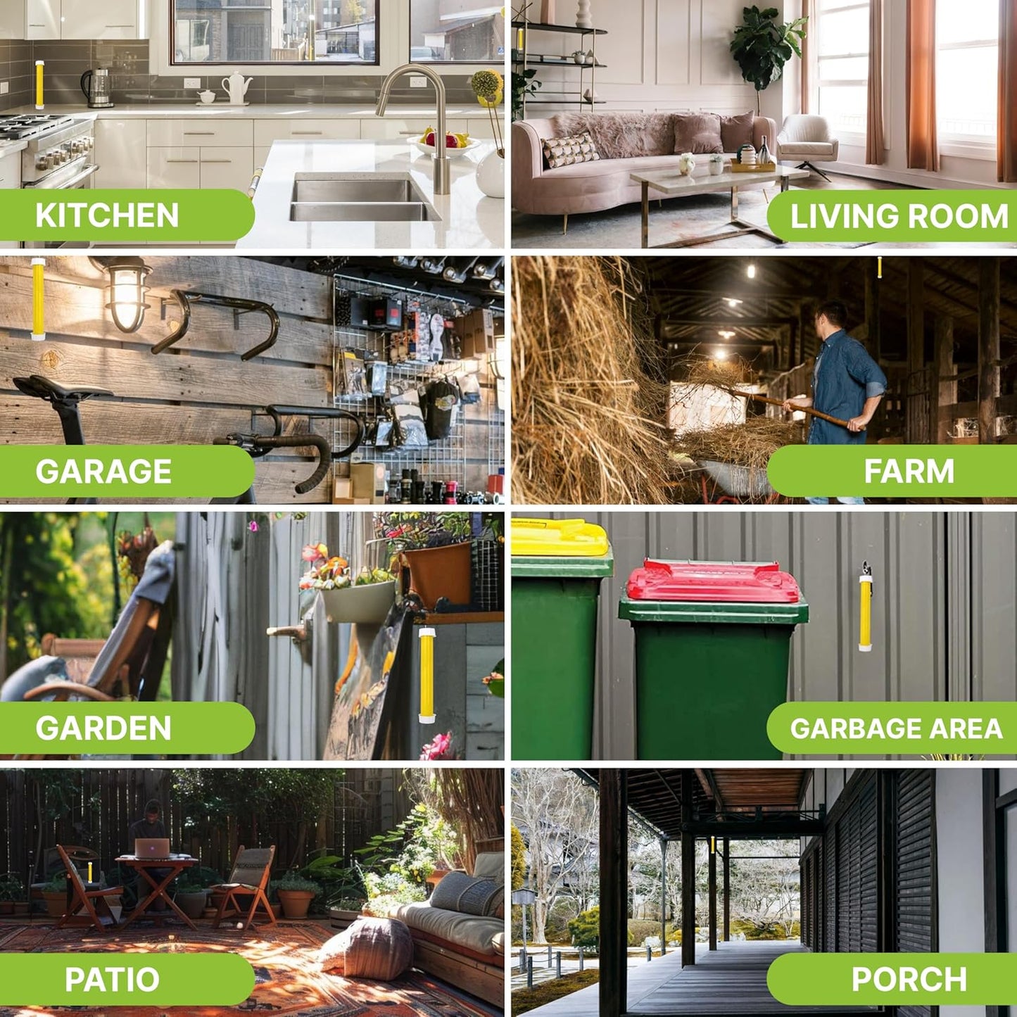 Trappify Hanging Fly Traps Outdoor: Fruit Fly Traps for Indoors | Gnat Trap | Gnat Traps for House Indoor | Fly Trap Indoor - Disposable Sticky Fly Trap for Indoor House Pest Control (8 Pack)