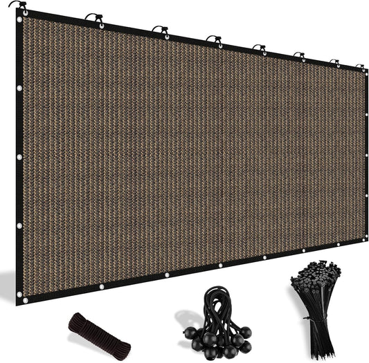 Shade&Beyond 90% Sun Shade Cloth with Grommets, 8' X 8' Pergola Shade Cover Canopy, Mesh Tarp Sun Screens for Patio, Outdoor, Garden, Backyard, Mocha