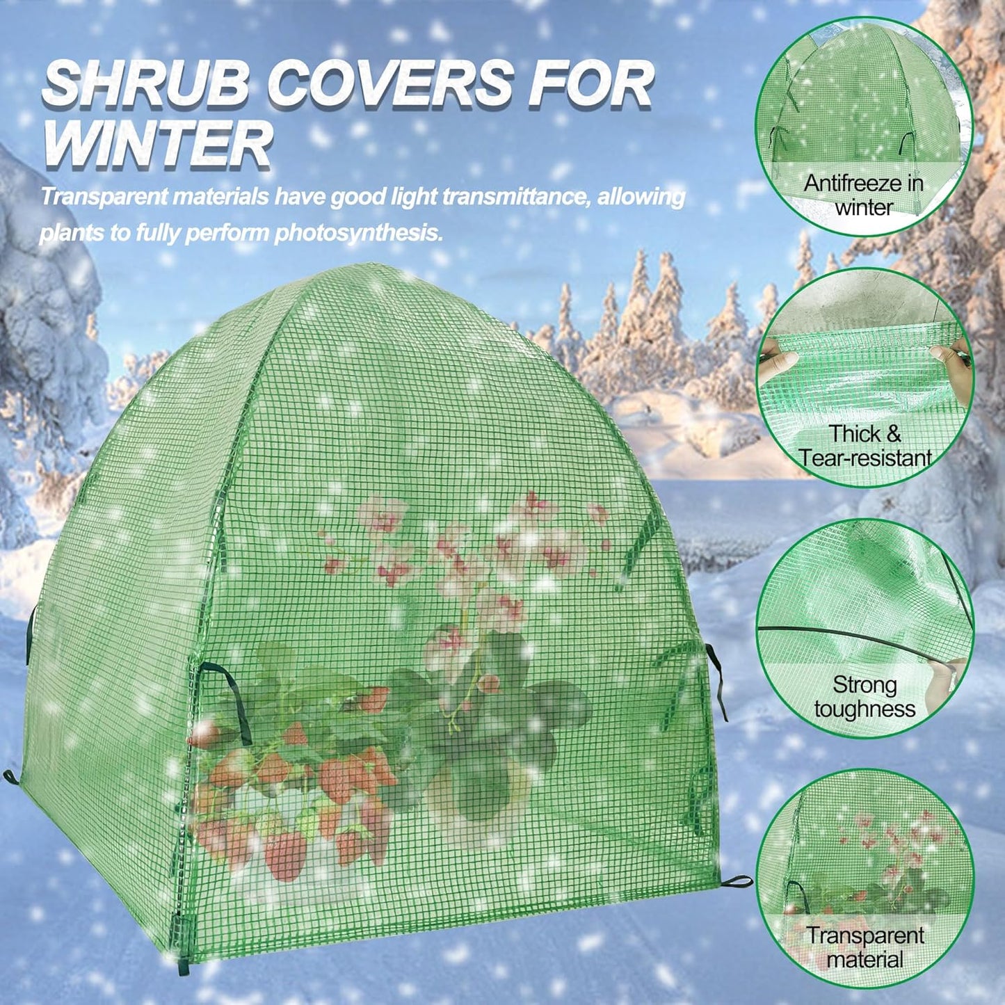 40″*40″*31″ Winter Plant Warm Covers - Raised Bed Cover, Garden Row Accelerator, Warm Tent Freeze Protection Humidity Domes for Germination, Seedling Propagation Protecting Plants from Animals 2 PCS