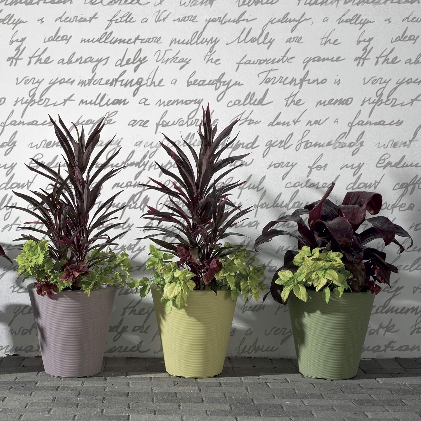 Crescent Garden Madison Planter– Weather-Resistant, Double Walled Indoor/Outdoor Plant Pot with Drain Hole – Durable All-Season Flower Container, 20" W (Slate)