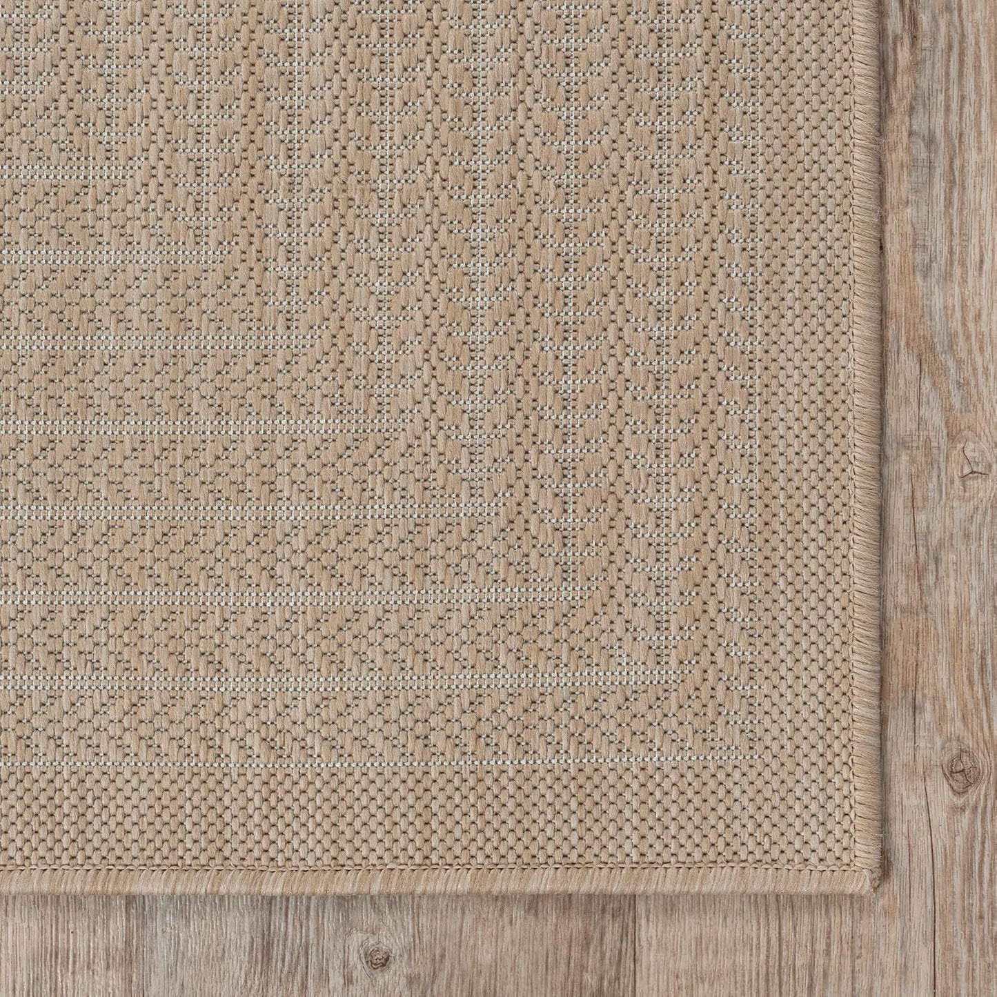 Adiva Rugs Outdoor Indoor Area Rug, Weather Resistant, Easy to Clean, Stain Resistant Floor Mat for Dining Room, Backyard, Deck, Patio (Natural Beige, 2' x 3')