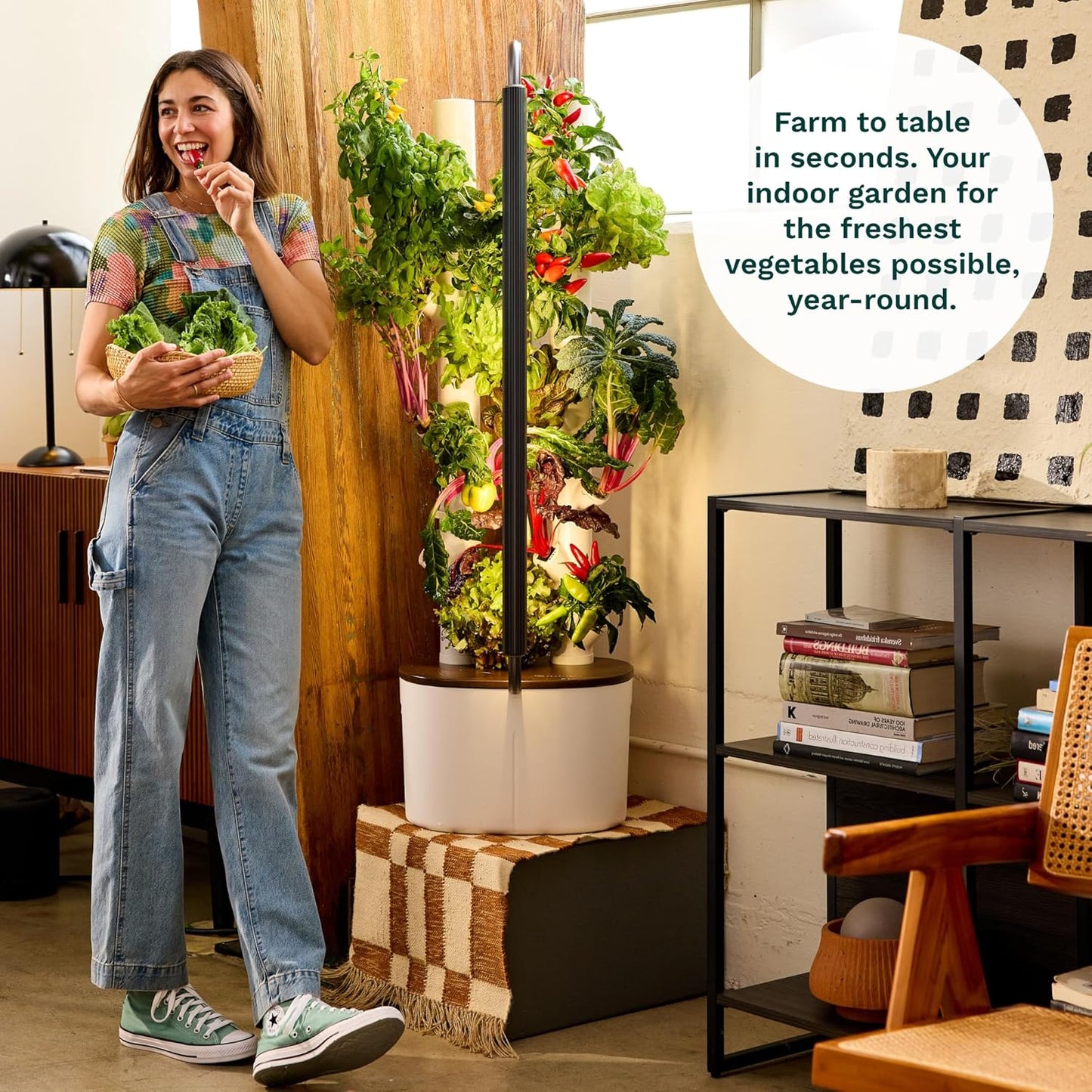 Gardyn Studio Vertical Hydroponics Growing System Kit - 16 Non-GMO Plants, Herbs, Vegetables - Tower Garden - Hydroponic Herb Garden Planter Indoor Kit - Indoor Gardening System with LED Grow Lights