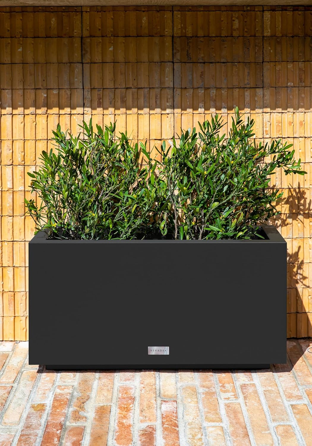 Veradek Block Series Long Box Planter - Large Rectangular Planter for Indoor or Outdoor Patio/Porch | Durable All-Weather Use with Drainage Holes | Modern Décor for Tall Plants, Flowers or Shrubs