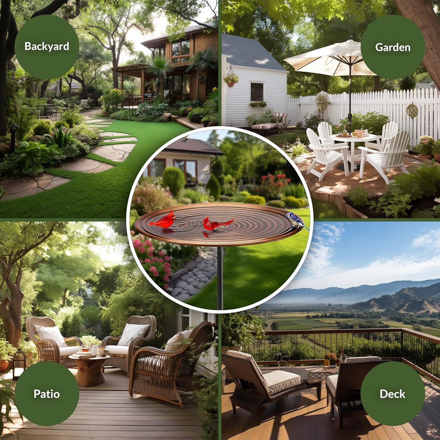 Good Directions Ripples Bird Bath on Garden Pole 18"