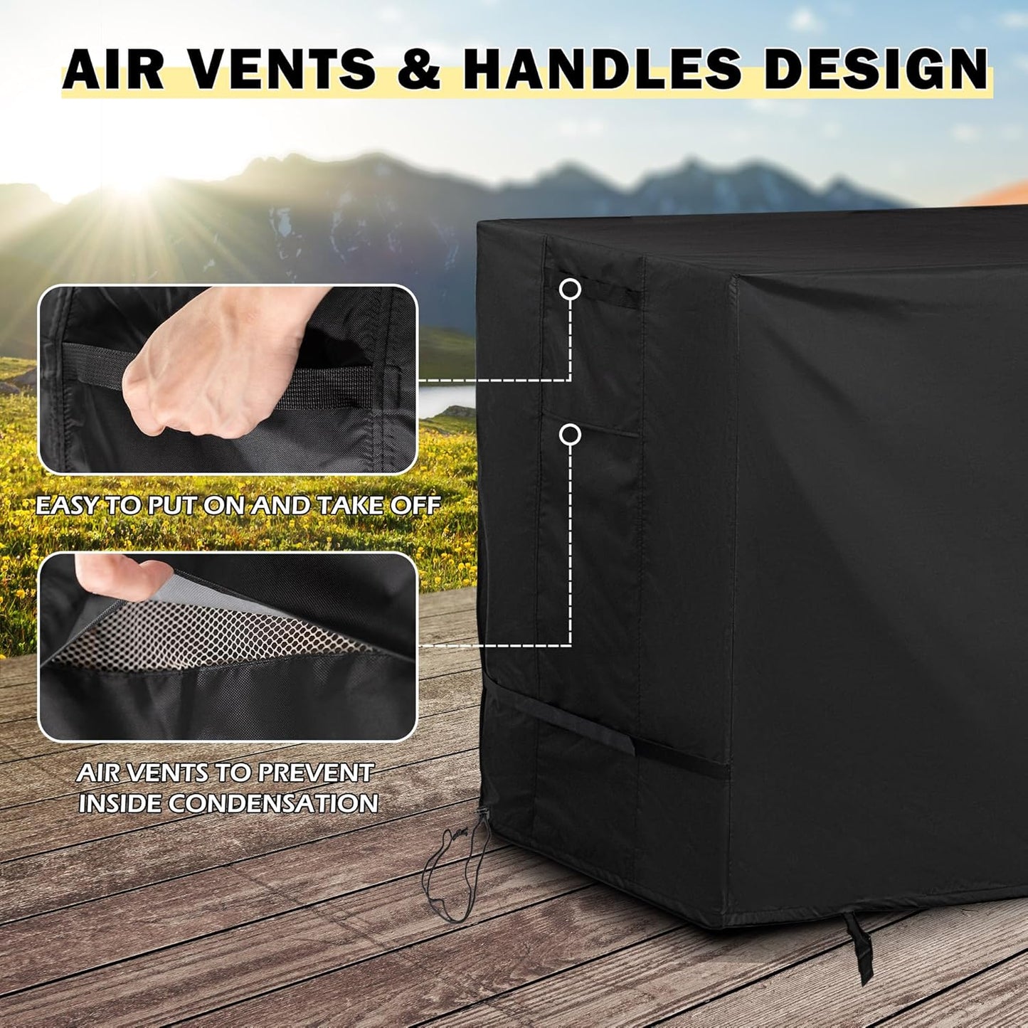 Outdoor Island Table Cover for Feasto Grill Cart with Storage Cabinet, Outdoor Kitchen Cabinet Cover for BBQ Storage Cabinet/Outdoor Kitchen Cart/Outdoor Prep Table