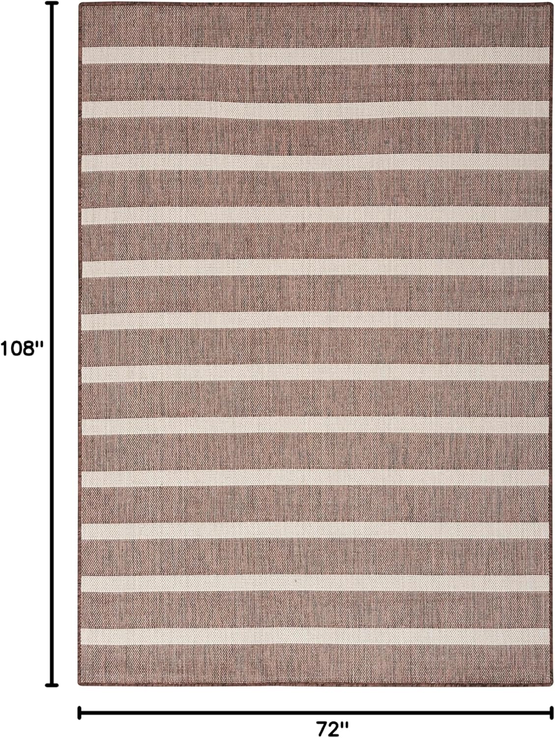 Nourison Home Positano Indoor/Outdoor Natural Ivory 6' x 9' Area Rug, Easy Cleaning, Non Shedding, Bed Room, Living Room, Dining Room, Deck, Backyard, Patio (6x9)