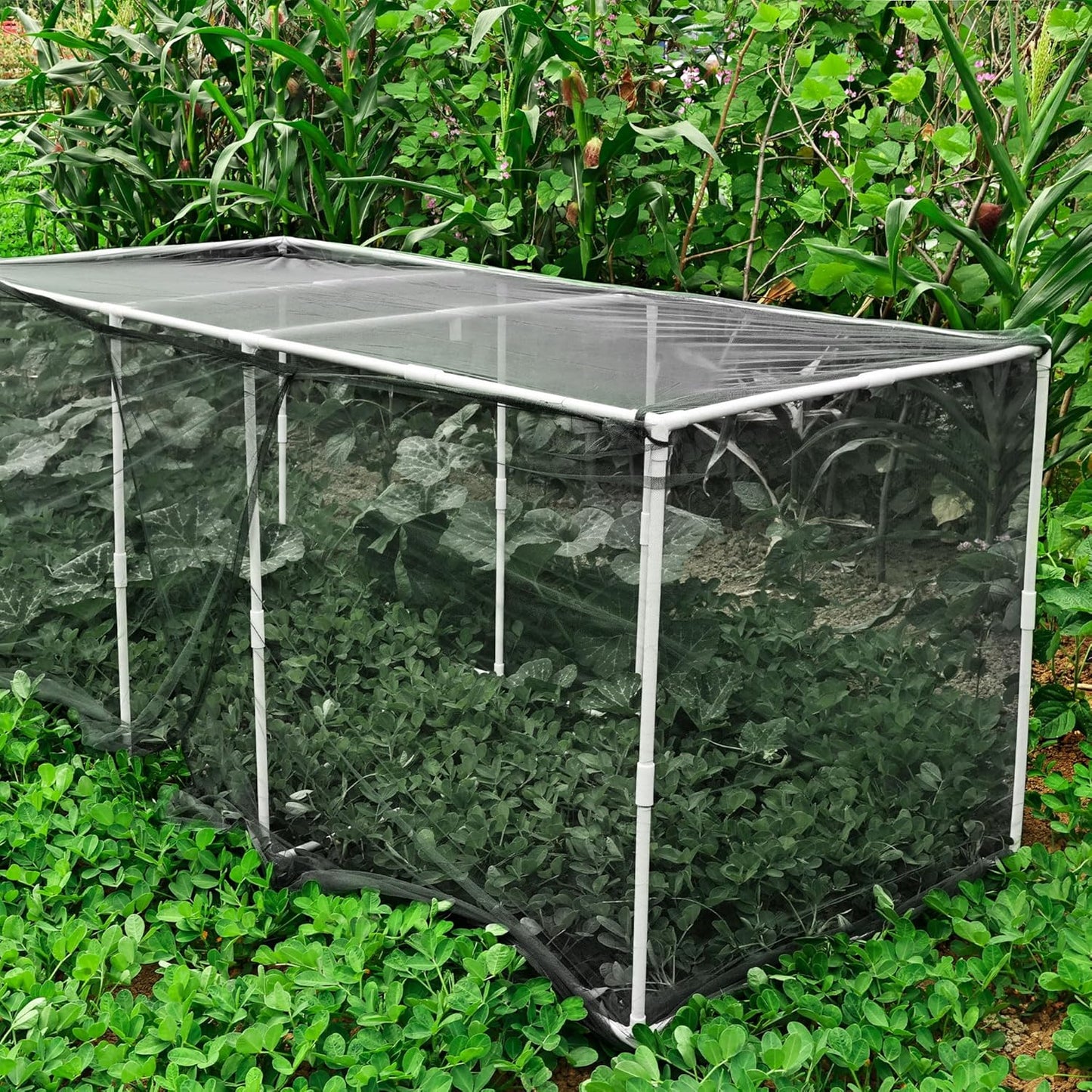 72 * 33 * 30 in Detachable Crop Cages for Garden, Plant Protection Tent with Garden Netting for Vegetables Fruits Flowers,Mesh Plant Covers for Outdoors (Black)