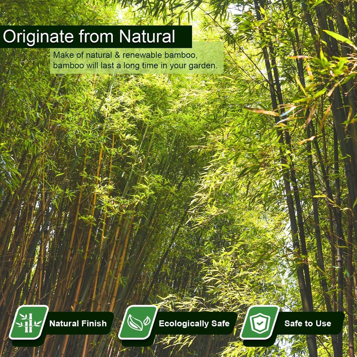 30pcs 3/10" D Thicker Heavy Duty Bamboo Stakes, 2FT Plant Stakes, Natural Garden Stakes for Tomato, Bean, Flowers,Trees Potted and Climbing Plant Support