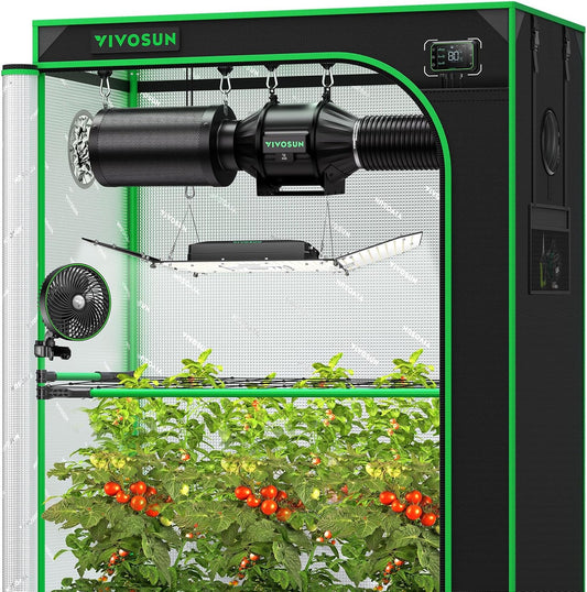 VIVOSUN GIY Plus Smart Grow Tent Kit, 4x2ft 2-Plant System, WiFi-Integrated Automatic Grow System with 2000D Mylar Grow Tent, Full-Spectrum Programmable Grow Light, Enhanced Ventilation & Circulation