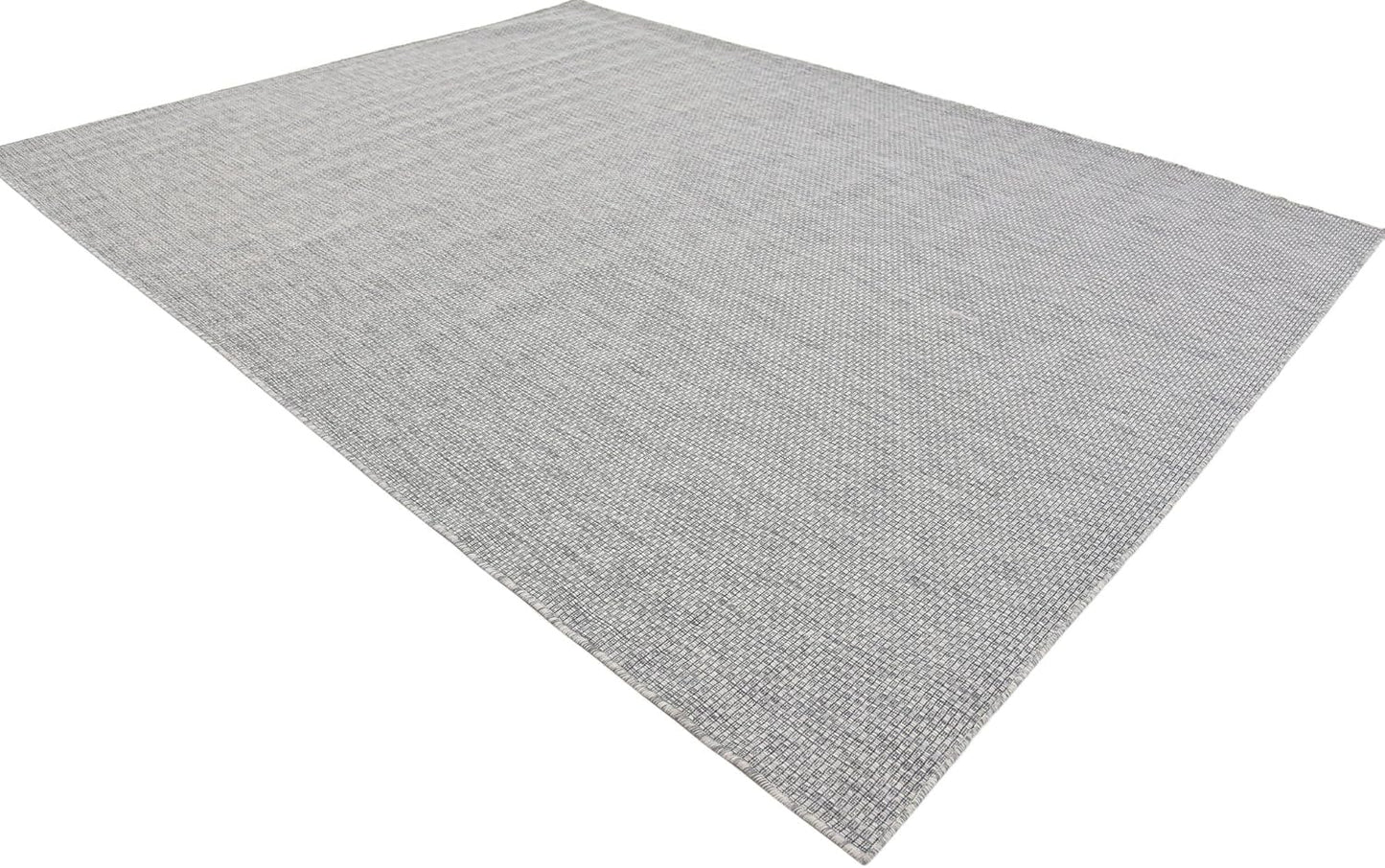 Unique Loom Collection Casual Transitional Solid Heathered Indoor/Outdoor Flatweave Area Rug (9' x 12' Rectangle, Light Gray/Ivory)