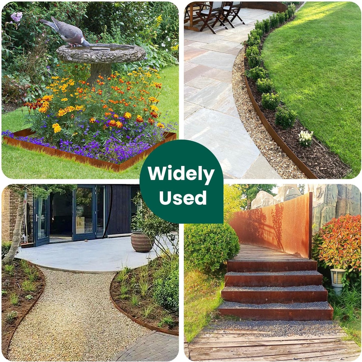 Corten Steel Landscape Edging Metal Garden Edging 40 Inch Strips Landscaping Steel 10 Inch Depth Garden Border Rusted Edge Flower Bed for Lawn Yard Outdoor Plant 6 pcs by GZGNEEVL