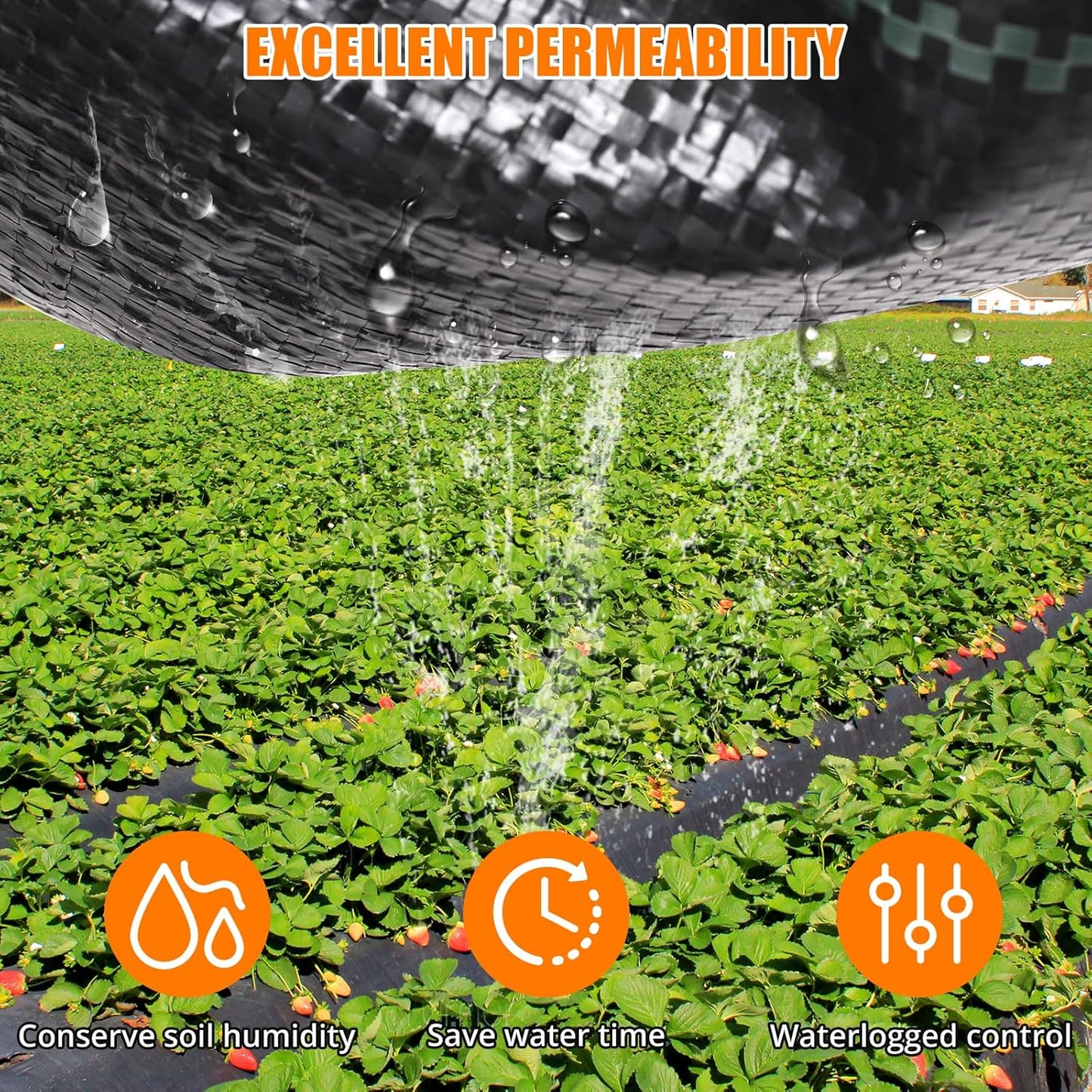 Towallmark Weed Barrier Landscape Fabric 3FTx300FT, Heavy Duty 3.2O Weed Block Gardening Ground Cover Mat, Weed Control Garden Cloth, Woven Geotextile Fabric for Underlayment, Driveway Fabric