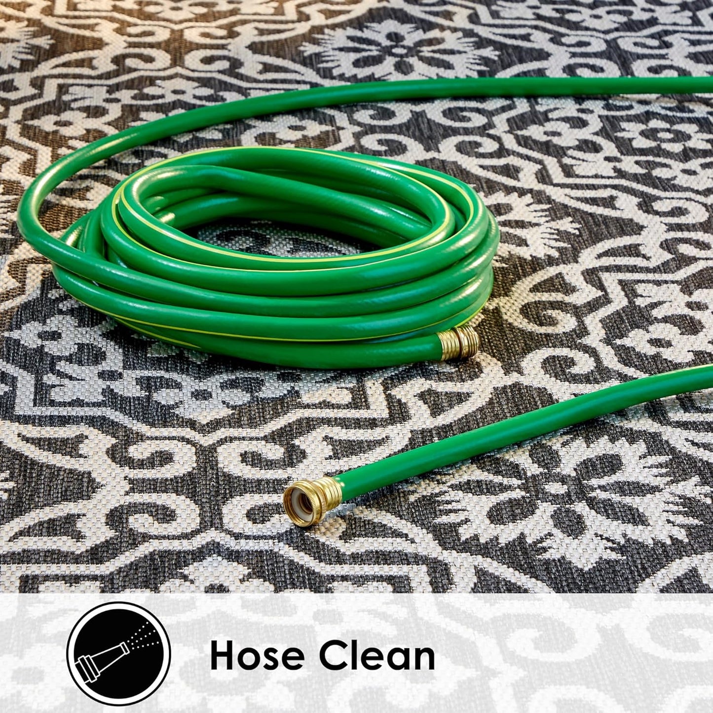 Nicole Miller New York Patio Country Julia Transitional Geometric Indoor/Outdoor Area Rug, Black/Grey, 7'9"x10'2"